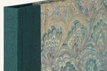 Paperblanks green linen spine, hardcover marbled greengold